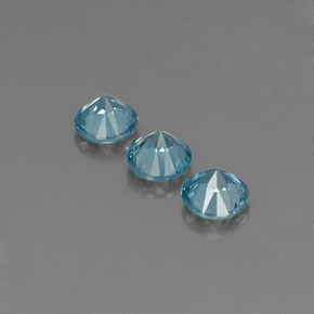 Pedras preciosas de zircão azul natural de  ct, corte redondo, VVS-VS