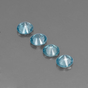 Pedras preciosas de zircão azul natural de  ct, corte redondo, VVS-VS