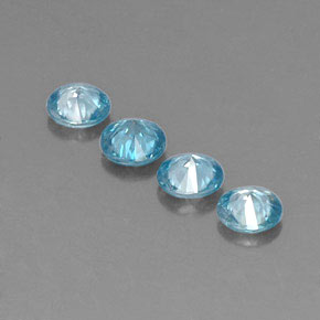 Pedras preciosas de zircão azul natural de  ct, corte redondo, VVS-VS