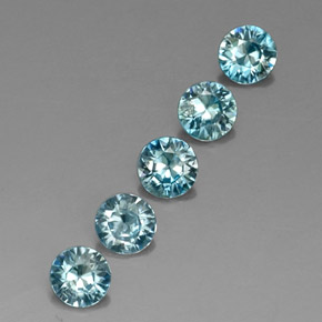 Pedras preciosas de zircão azul natural de  ct, corte redondo, VVS-VS