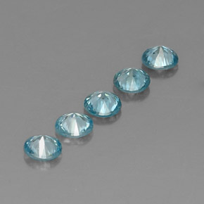 Pedras preciosas de zircão azul natural de  ct, corte redondo, VVS-VS