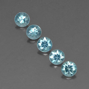 Pedras preciosas de zircão azul natural de  ct, corte redondo, VVS-VS