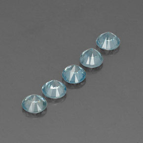 Pedras preciosas de zircão azul natural de  ct, corte redondo, VVS-VS