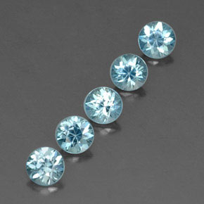 Pedras preciosas de zircão azul natural de 2,81 ct, corte redondo, VVS-VS