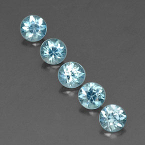 Pedras preciosas de zircão azul natural de 2,81 ct, corte redondo, VVS-VS
