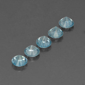 Pedras preciosas de zircão azul natural de 2,81 ct, corte redondo, VVS-VS