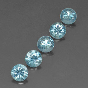 Pedras preciosas de zircão azul natural de  ct, corte redondo, VVS-VS