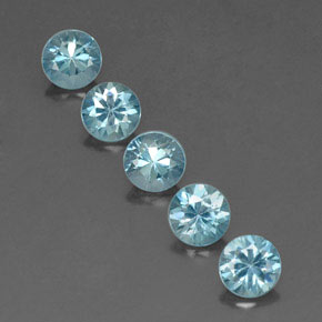 Pedras preciosas de zircão azul natural de  ct, corte redondo, VVS-VS