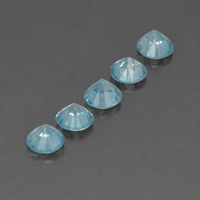 Pedras preciosas de zircão azul natural de  ct, corte redondo, VVS-VS