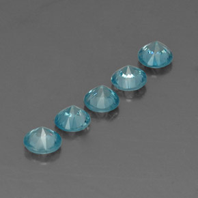 Pedras preciosas de zircão azul natural de  ct, corte redondo, VVS-VS