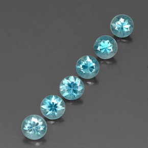 Pedras preciosas de zircão azul natural de  ct, corte redondo, VVS-VS