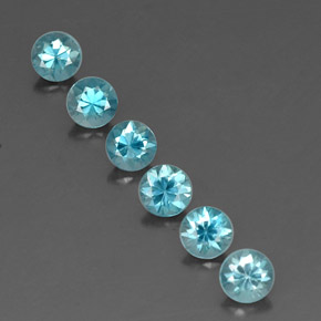 Pedras preciosas de zircão azul natural de  ct, corte redondo, VVS-VS