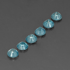 Pedras preciosas de zircão azul natural de  ct, corte redondo, VVS-VS