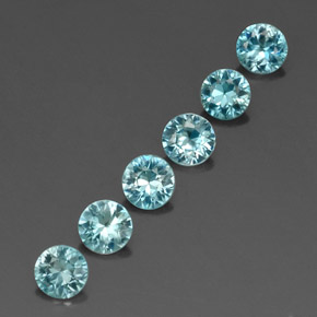 Pedras preciosas de zircão azul natural de  ct, corte redondo, VVS-VS