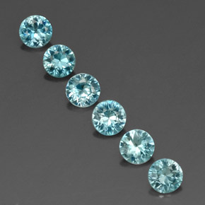 Pedras preciosas de zircão azul natural de  ct, corte redondo, VVS-VS