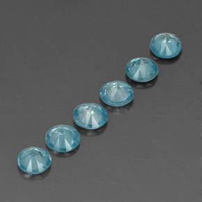 Pedras preciosas de zircão azul natural de  ct, corte redondo, VVS-VS