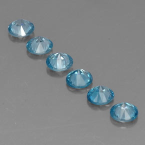 Pedras preciosas de zircão azul natural de  ct, corte redondo, VVS-VS