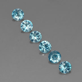 Pedras preciosas de zircão azul natural de  ct, corte redondo, VVS-VS