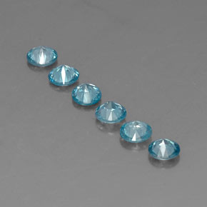 Pedras preciosas de zircão azul natural de  ct, corte redondo, VVS-VS