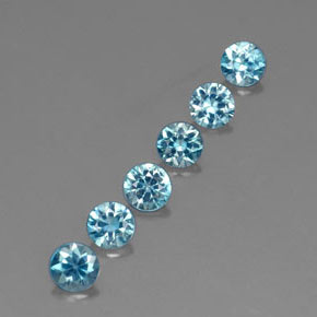 Pedras preciosas de zircão azul natural de  ct, corte redondo, VVS-VS