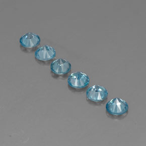 Pedras preciosas de zircão azul natural de  ct, corte redondo, VVS-VS