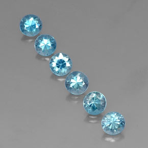 Pedras preciosas de zircão azul natural de  ct, corte redondo, VVS