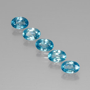 Pedras preciosas de zircão azul natural de 3,76 ct, corte oval, VVS