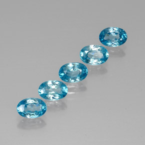 Pedras preciosas de zircão azul natural de 3,76 ct, corte oval, VVS