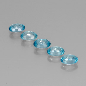 Pedras preciosas de zircão azul natural de 3,76 ct, corte oval, VVS