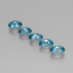 Pedras preciosas de zircão azul natural de  ct, corte oval, VVS