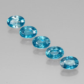 Pedras preciosas de zircão azul natural de  ct, corte oval, VVS