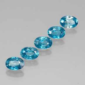Pedras preciosas de zircão azul natural de  ct, corte oval, VVS