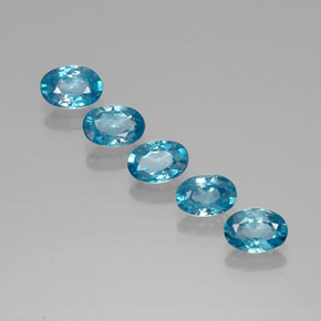 Pedras preciosas de zircão azul natural de  ct, corte oval, VVS-VS