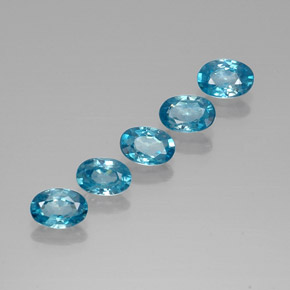 Pedras preciosas de zircão azul natural de  ct, corte oval, VVS-VS