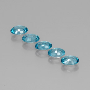 Pedras preciosas de zircão azul natural de  ct, corte oval, VVS-VS