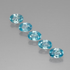 Pedras preciosas de zircão azul natural de 3,30 ct, corte oval, VVS-VS