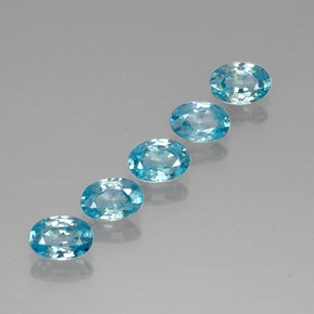 Pedras preciosas de zircão azul natural de 3,30 ct, corte oval, VVS-VS