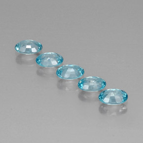 Pedras preciosas de zircão azul natural de 3,30 ct, corte oval, VVS-VS
