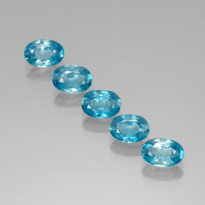 Pedras preciosas de zircão azul natural de  ct, corte oval, VVS