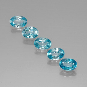 Pedras preciosas de zircão azul natural de 3,69 ct, corte oval, VVS