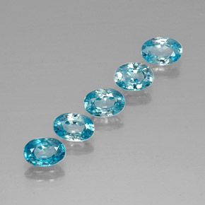 Pedras preciosas de zircão azul natural de 3,69 ct, corte oval, VVS