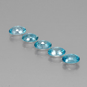 Pedras preciosas de zircão azul natural de 3,69 ct, corte oval, VVS