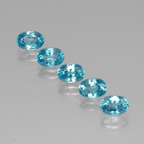 Pedras preciosas de zircão azul natural de  ct, corte oval, VVS-VS