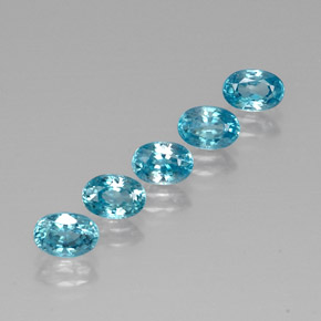 Pedras preciosas de zircão azul natural de  ct, corte oval, VVS-VS