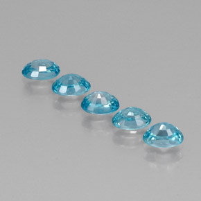 Pedras preciosas de zircão azul natural de  ct, corte oval, VVS-VS