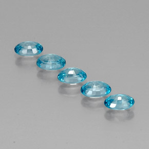 Pedras preciosas de zircão azul natural de  ct, corte oval, VVS