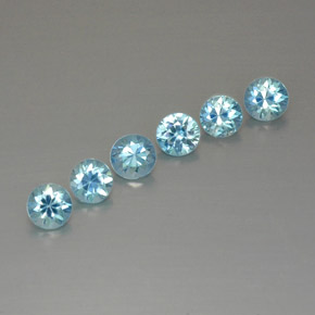 Pedras preciosas de zircão azul natural de  ct, corte redondo, VVS-VS