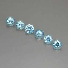 Pedras preciosas de zircão azul natural de  ct, corte redondo, VVS-VS