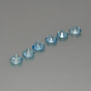 Pedras preciosas de zircão azul natural de  ct, corte redondo, VVS-VS