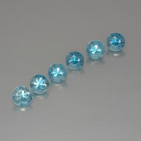 Pedras preciosas de zircão azul natural de  ct, corte redondo, VVS-VS
